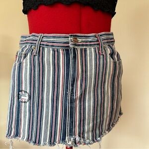 Mudd Multicolor Striped Jean skirt mini y2k 90s